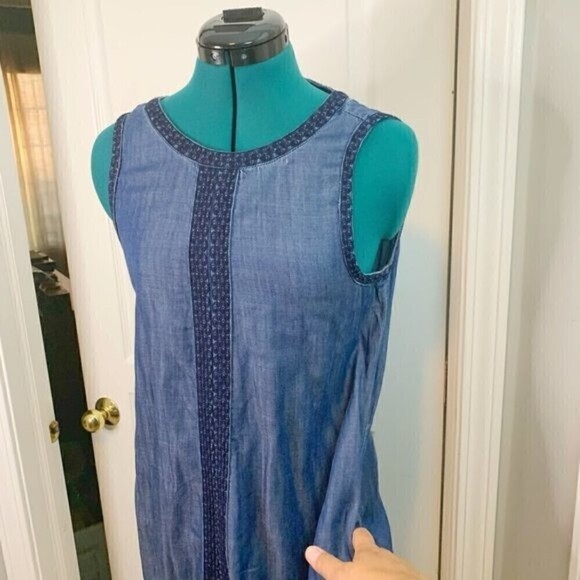 Max Jeans Bohemian Tencil Embroidered Sleeveless Casual Summer Lightweight Dress - Picture 7 of 11